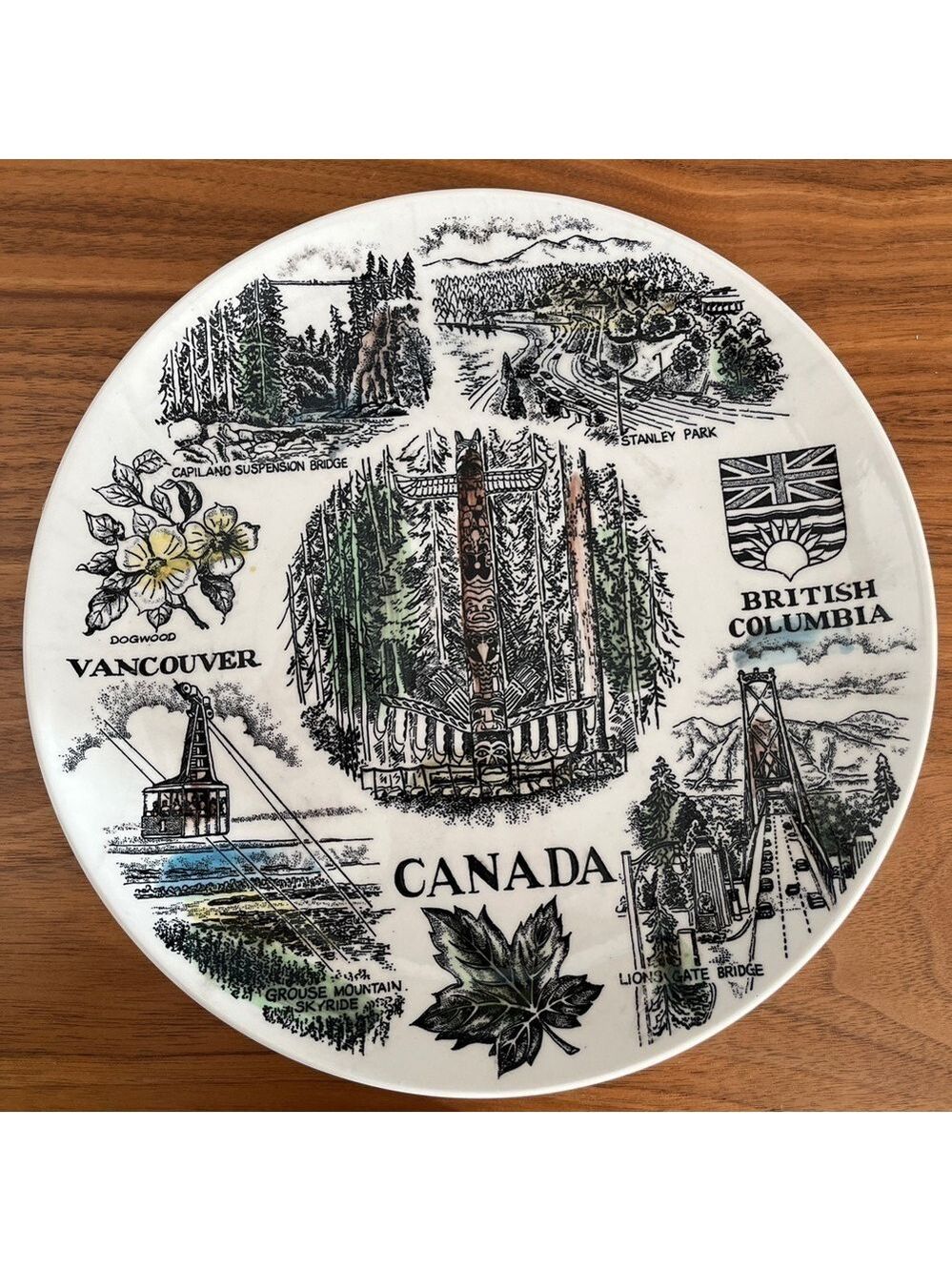 VINTAGE British Columbia Landmarks Collector Plate Made Japan Canadiana The Bay